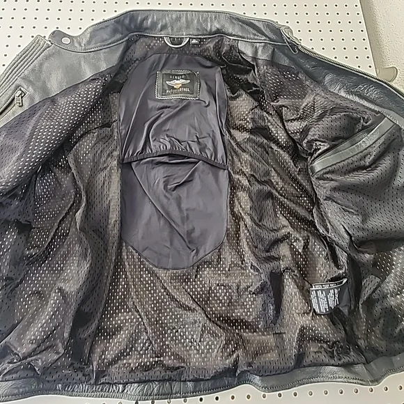 Harley Davidson Screamin Eagle Leather Jacket Mens XL Distressed Look Vented